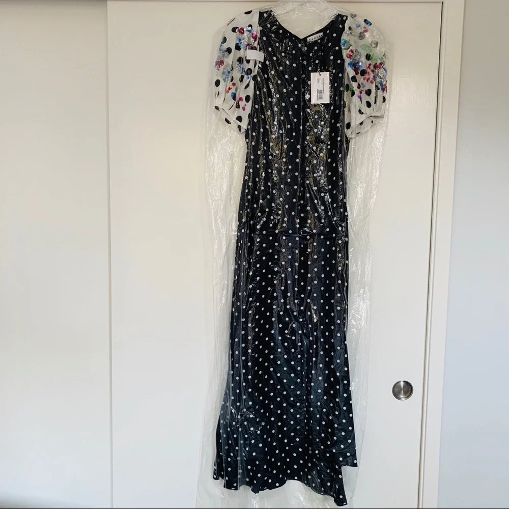 NWT TANYA TAYLOR Cassandra‎ Dress, Black Polka Dot - Picture 9 of 10